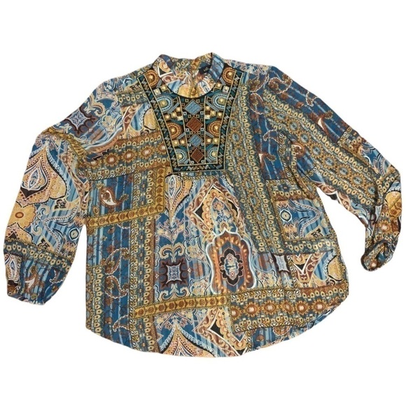 Melissa Paige Women’s Large Embellished Sheer Blouse - Picture 1 of 7